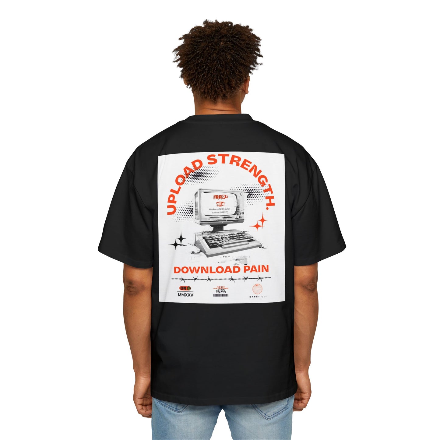 Retro Tech Tee — "Upload Strength, Download Pain" Graphic T-Shirt