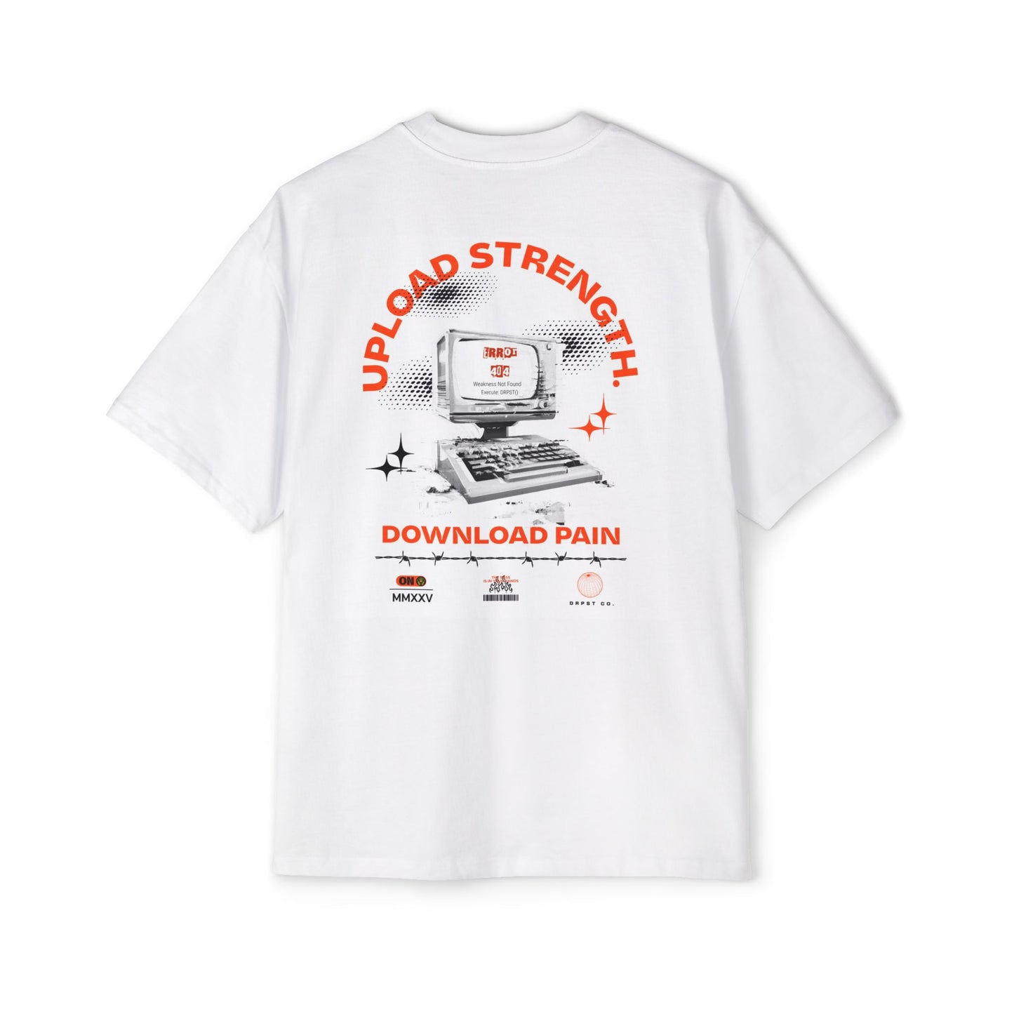 Retro Tech Tee — "Upload Strength, Download Pain" Graphic T-Shirt