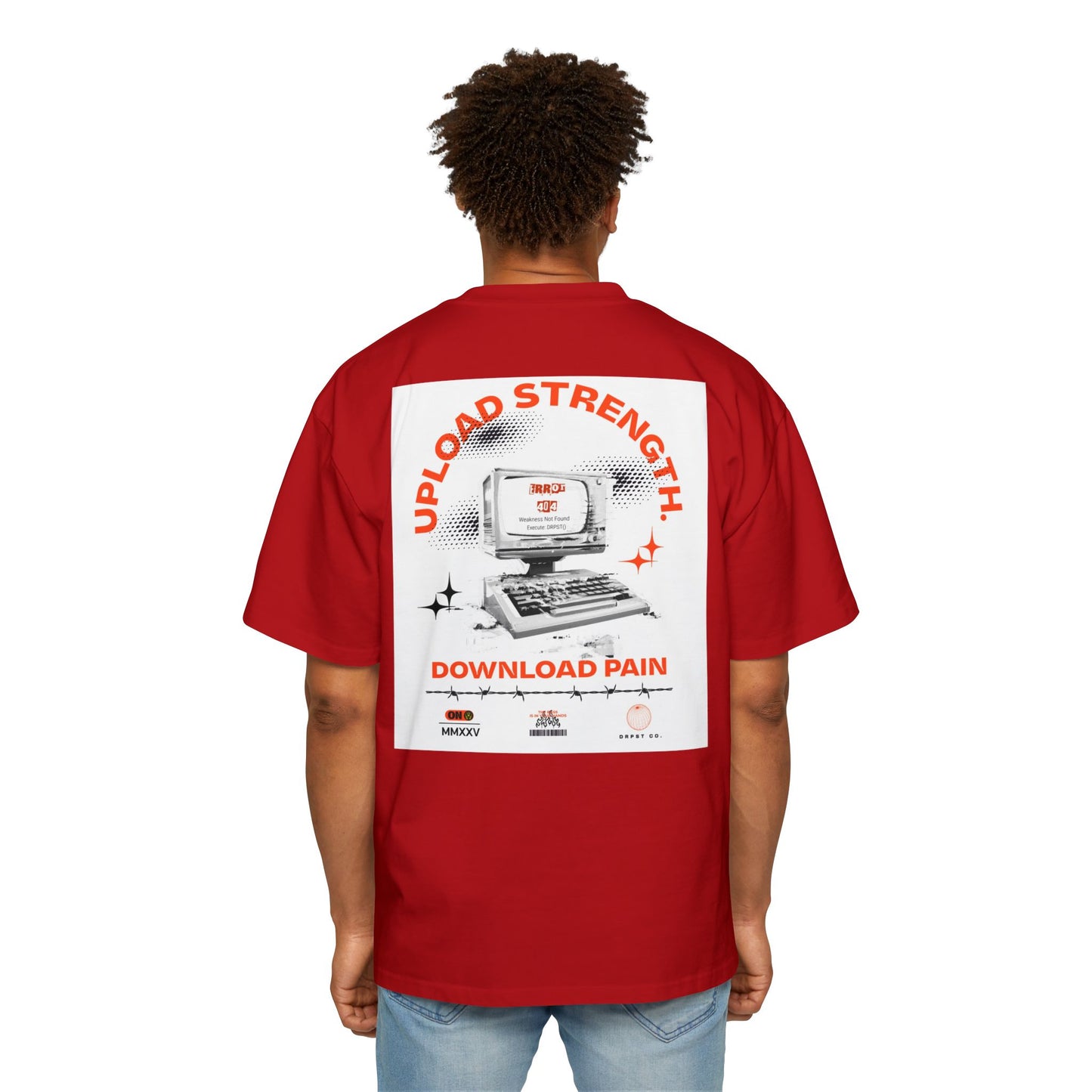 Retro Tech Tee — "Upload Strength, Download Pain" Graphic T-Shirt