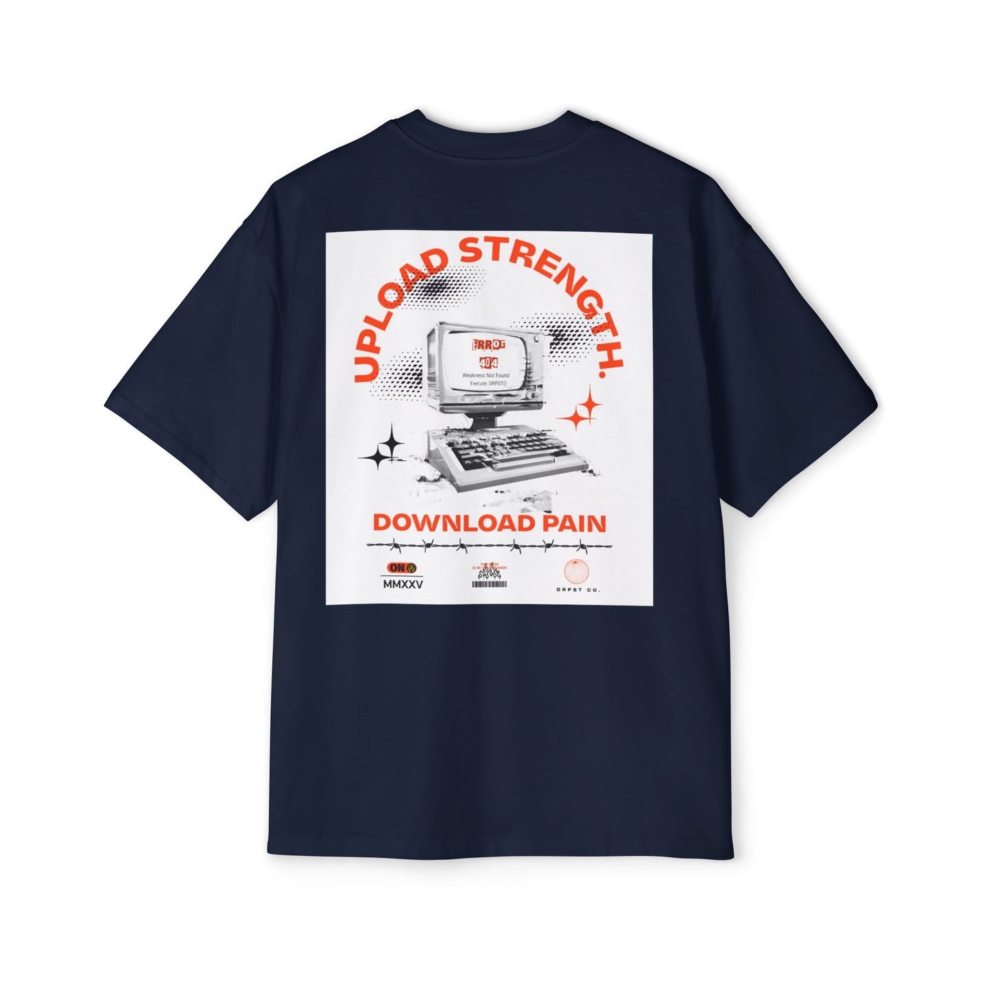 Retro Tech Tee — "Upload Strength, Download Pain" Graphic T-Shirt
