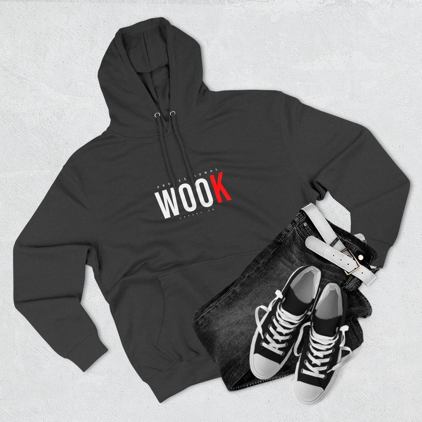 Wook Hoodie — Minimal 'WOOK' Graphic Fleece Pullover