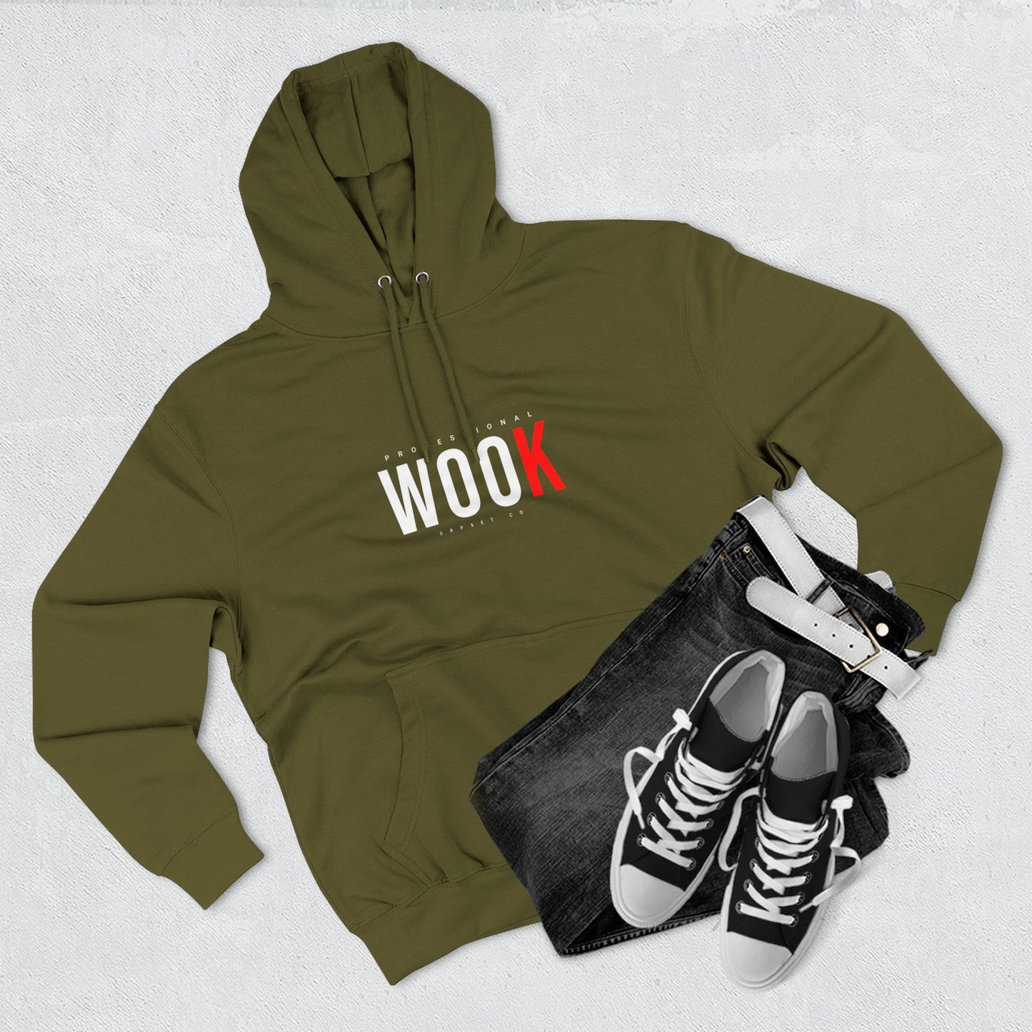 Wook Hoodie — Minimal 'WOOK' Graphic Fleece Pullover