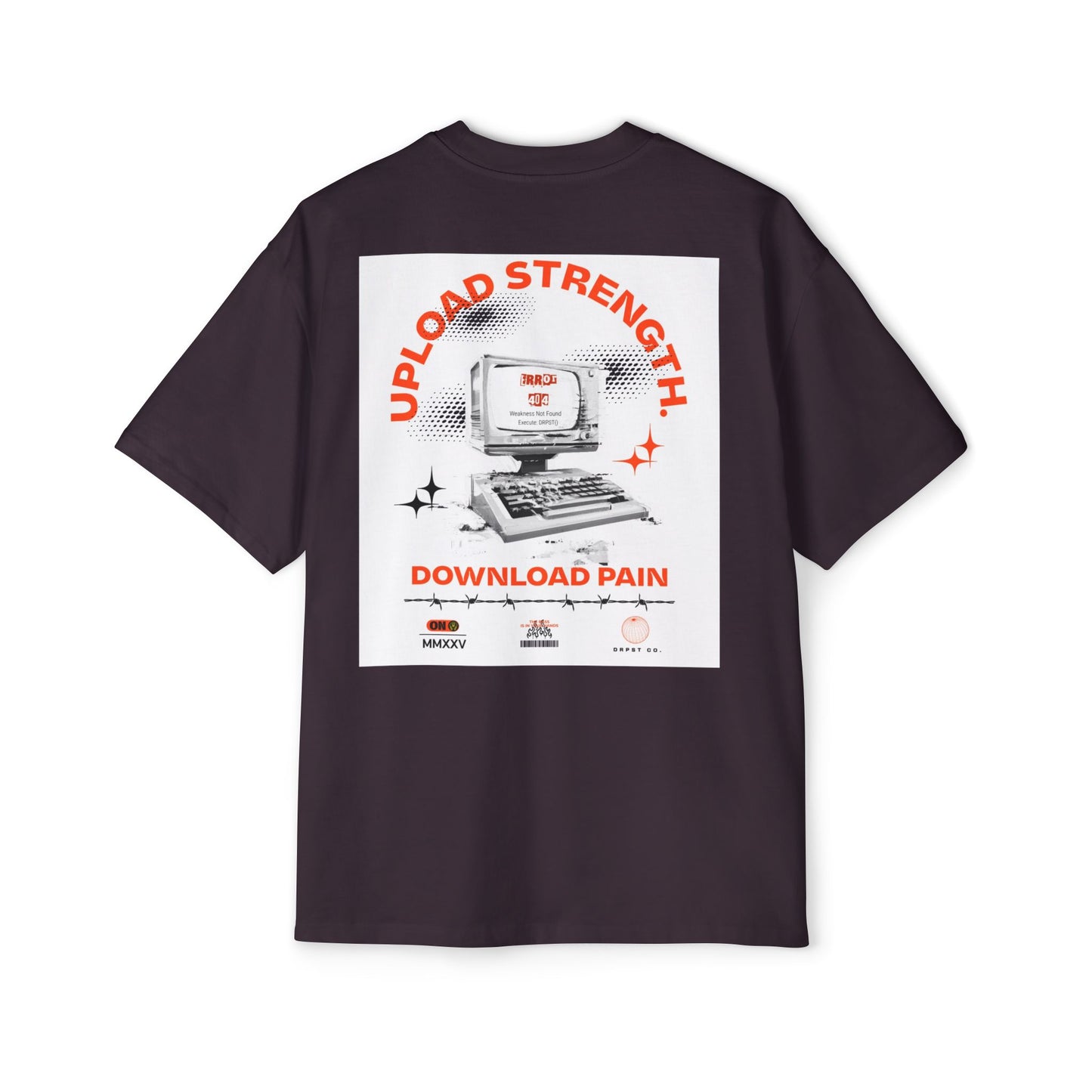 Retro Tech Tee — "Upload Strength, Download Pain" Graphic T-Shirt