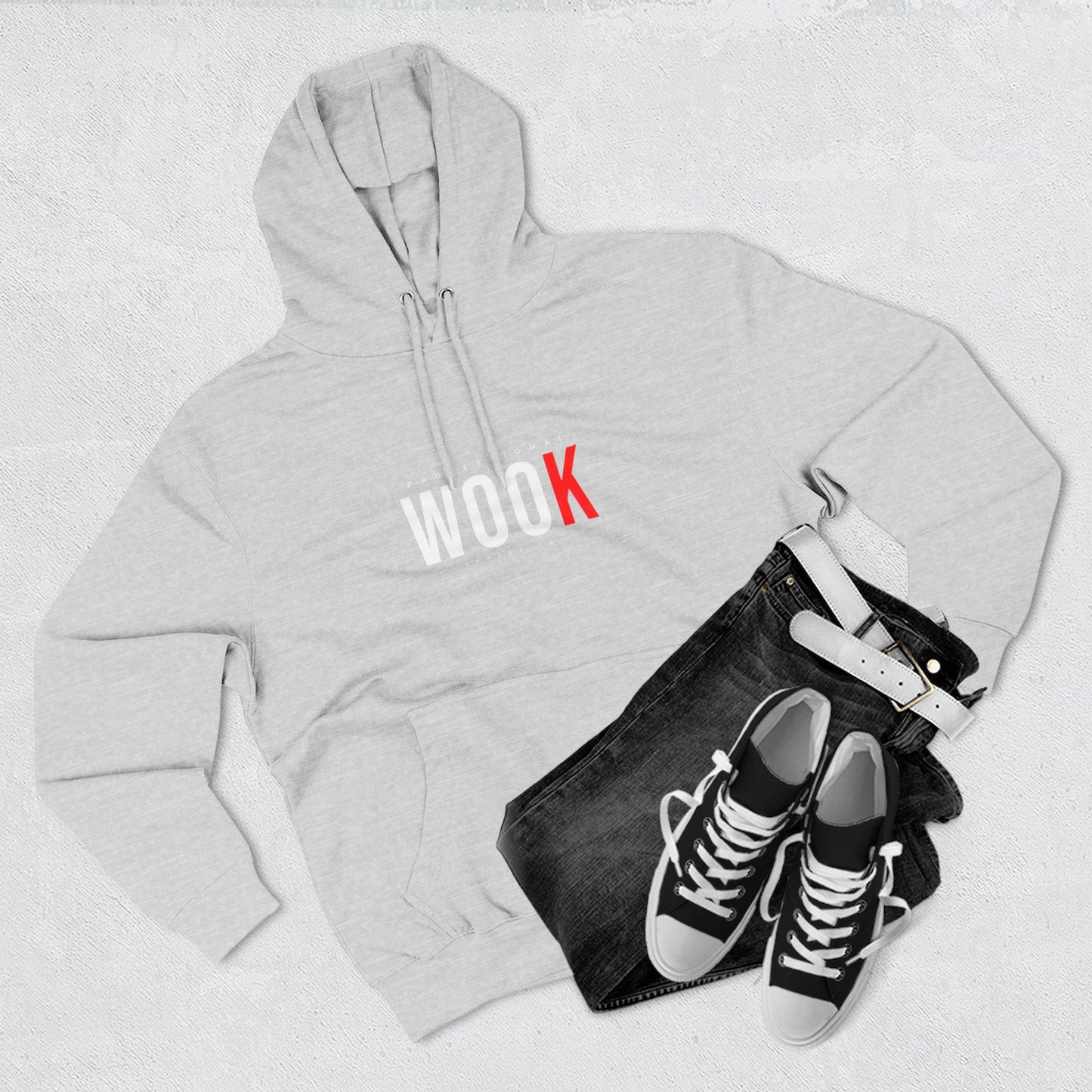 Wook Hoodie — Minimal 'WOOK' Graphic Fleece Pullover