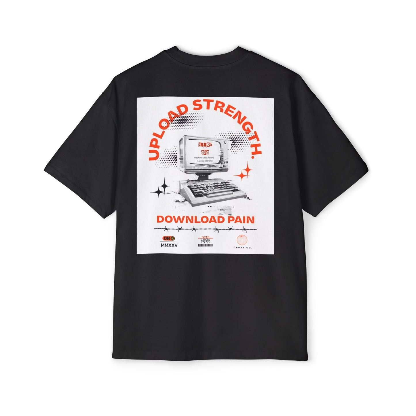 Retro Tech Tee — "Upload Strength, Download Pain" Graphic T-Shirt