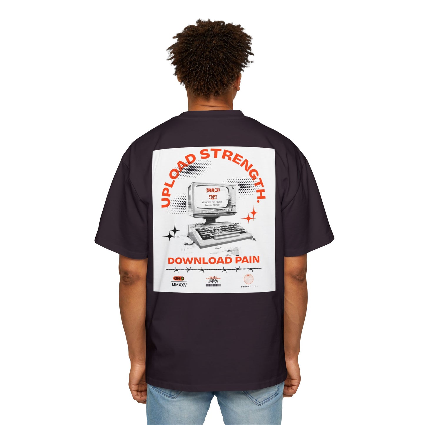Retro Tech Tee — "Upload Strength, Download Pain" Graphic T-Shirt