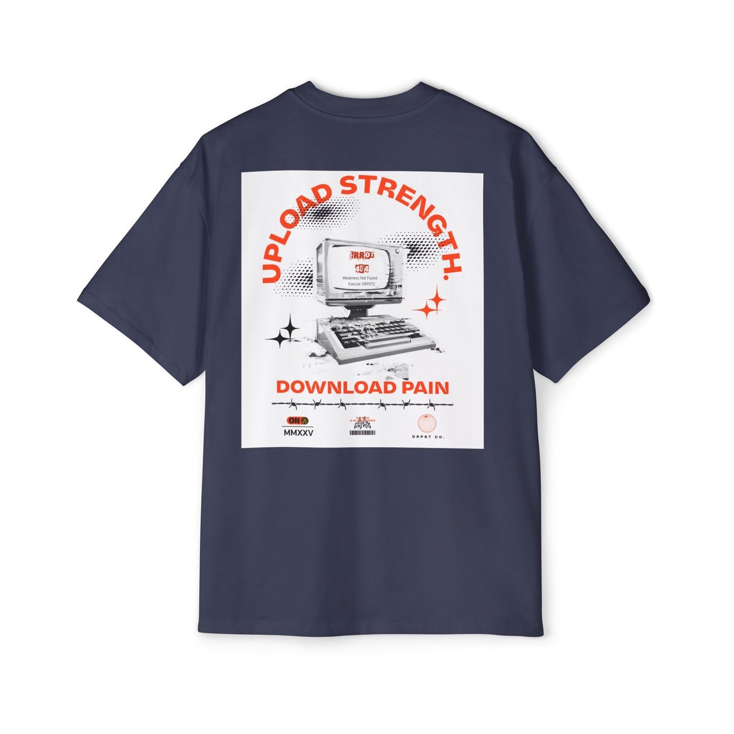 Retro Tech Tee — "Upload Strength, Download Pain" Graphic T-Shirt