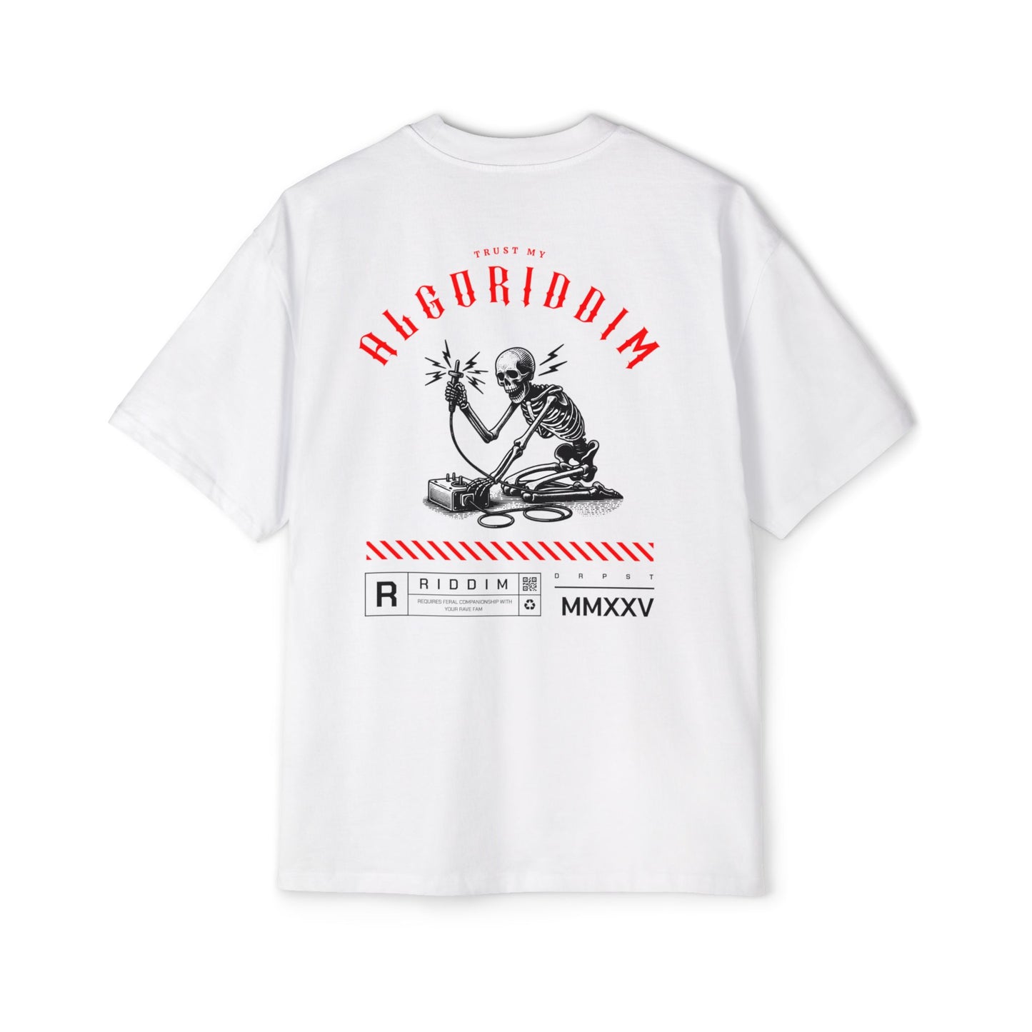 'ALGORIDDIM' Skeleton DJ Graphic Shirt — Oversized Tee