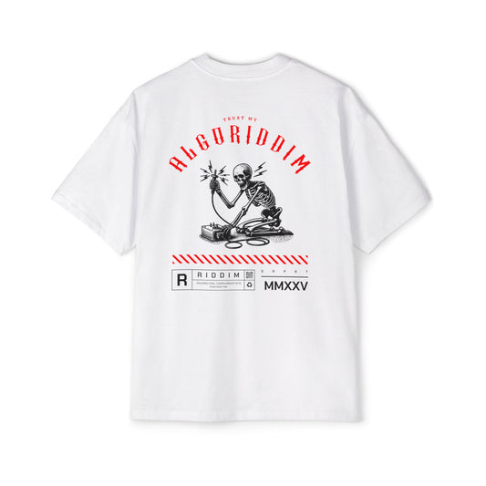 'ALGORIDDIM' Skeleton DJ Graphic Shirt — Oversized Tee