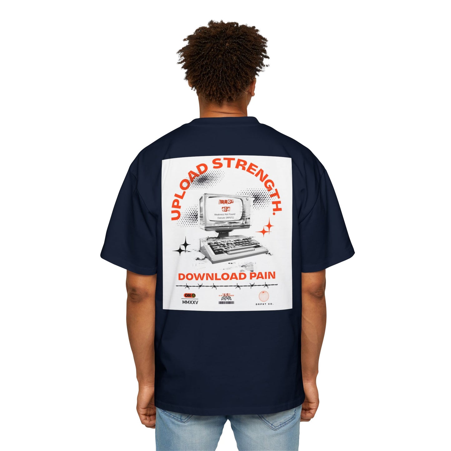 Retro Tech Tee — "Upload Strength, Download Pain" Graphic T-Shirt