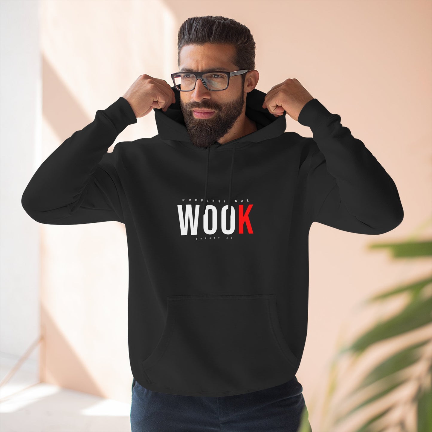 Wook Hoodie — Minimal 'WOOK' Graphic Fleece Pullover