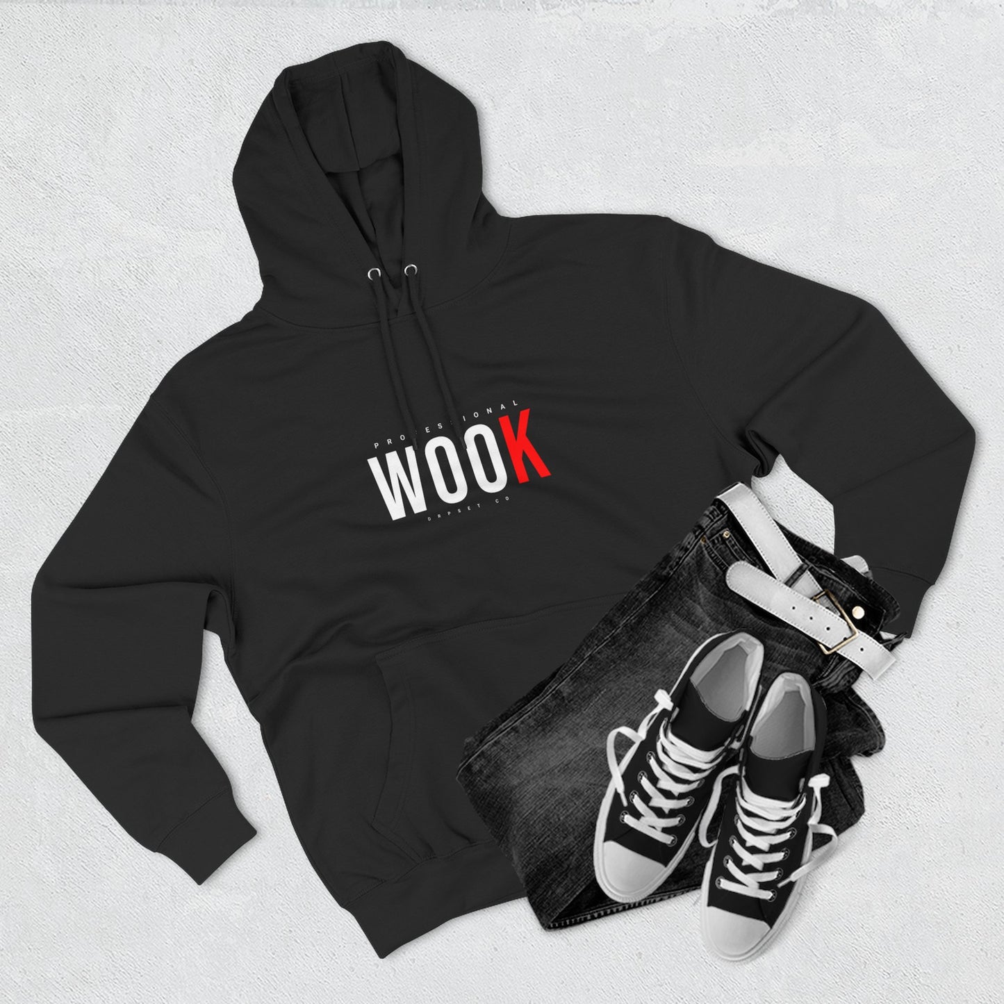 Wook Hoodie — Minimal 'WOOK' Graphic Fleece Pullover