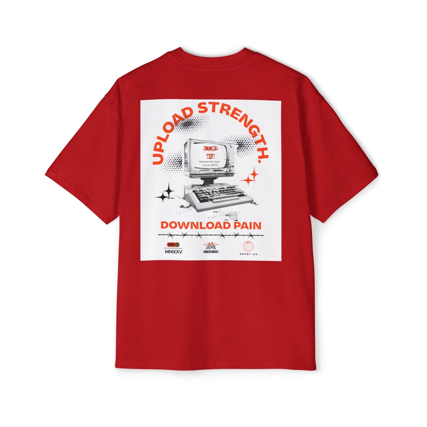 Retro Tech Tee — "Upload Strength, Download Pain" Graphic T-Shirt
